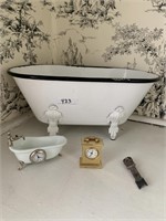 BULOVA MINIATURE CLOCK, BATHTUB MINIATURE CLOCK,