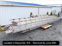 LOT, ASSORTED ALUMINUM EXTENSION LADDERS ON THIS