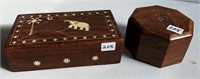 2 Wooden India Trinket Boxes (see photo)