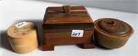 3 Wooden Trinket Boxes