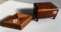 2 Wooden Trinket Boxes