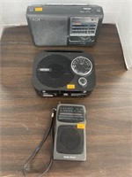 3 vintage portable radios