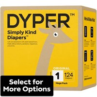 DYPER Simply Kind Diapers  Size 1  124 Ct.