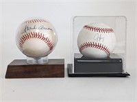 Hank Aaron and Joe Mauer Signed Baseballs