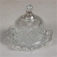 Avon Pressed Glass Butter Dish