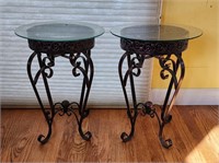 Iron Side Table Glass Tops