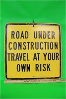 Road under Construction Metal Road Sign
