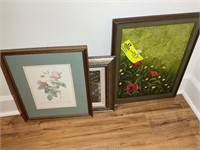 GROUP OF WALL PRINTS, FLOWER THEMED