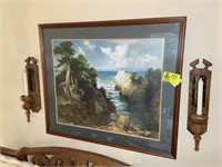 FRAMED AND MATTED OCEAN THEMED PRINT 37 IN X 32 IN