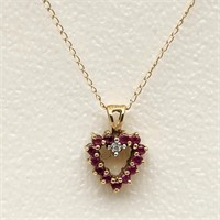10K Gold Double Sided Heart Pendant