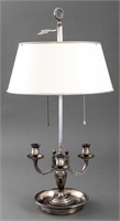 Empire Style Silvered Metal Bouillotte Lamp