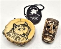 Handicraft from Alaska Belt Buckle with Wolf