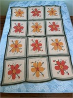 Vintage knitted quilt 43” x 63”