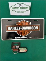 Harley Davidson license plate and new key ring