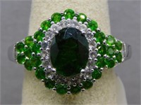 Sterling Silver emerald ring size 7.