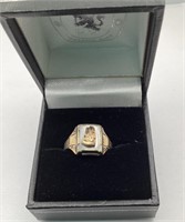 10kt yellow gold/sterling w/stone-3.95 gr