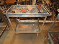 Rolling Metal Cart w/ Contents