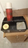 PLASTIC LUNCH BOX W/ VINTAGE THERMOS