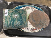 Redware pottery & Berks County plate.