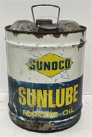 (AF) Vintage 5 Gallons Sunoco Sunlube Motor Oil