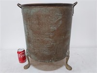 Large copper footed planter