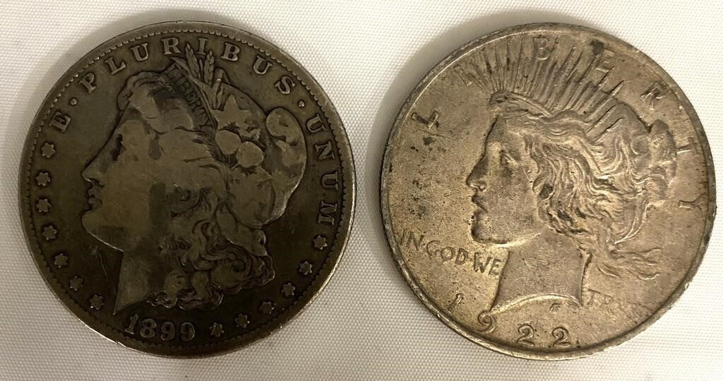 Two Old Silver Dollars