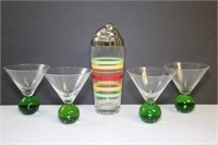 Mid Century Ball Base Martini Glasses