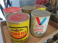 vintage oil cans, full