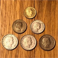 (6) Mixed Switzerland Coins