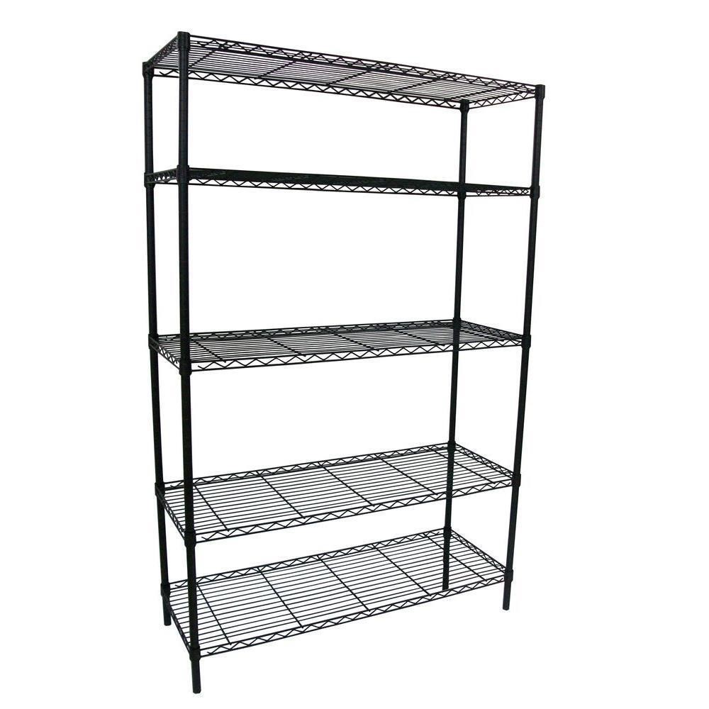 $70  HDX 36x16x72 Black 5-Shelf Wire Storage Unit