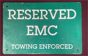 Vintage Metal EMC Parking Sign