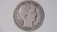 1908-D Liberty Head Barber Half Dollar