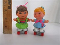 Vintage 1970's miniature Roller Derby Dolls