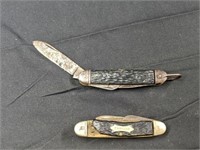 2 Antique Camillus Pocket Knife Group