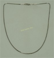 14kt White Gold 14" Box Link Necklace