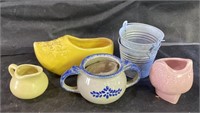 VTG McCoy Pottery Yellow Shoe Planter & More