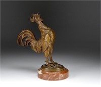BRONZE FIGURE OF A ROOSTER