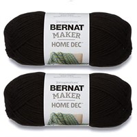 Bernat Maker Home Dec Black Yarn - 2 Pack of Easy