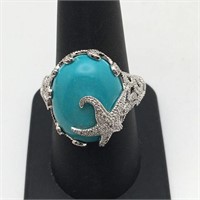 Affinity Sterling, Diamond & Blue Stone Ring