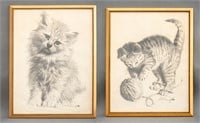 Arthur Sarnoff Kitten Charcoals on Paper, 2