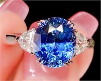 5.8ct Sri Lankan Sapphire Ring 18K Gold