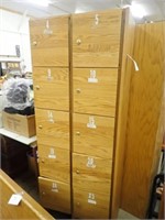 Oak 10 Door Storage Lockers