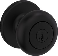 Kwikset Cove Entry Knob with Lock  Matte Black