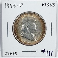 1948-D  Franklin Half Dollar   MS-63