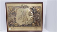 FRAMED GOLD LEAF MAP "THE ARMADA"