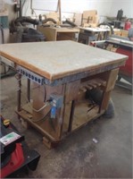 Work table 49 x 37 x 34 w/Electric hook ups