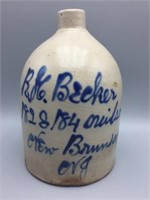Becker new Brunswick nj blue decorated jug