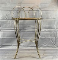 22" Gold Colored Metal Plant Stand