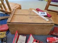Vintage slide ruler & wooden crate