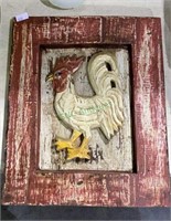 Vintage wooden hanging of a chicken. Entire piece